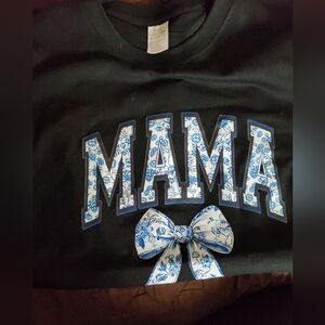 SHEIN Black and Blue Graphic Blouse